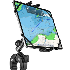 Dosvsi Boat Helm Tablet Mount, Marine Rail Tablet Holder with Aluminum Arm Dosvsi Boat Helm Tablet Mount, Marine Rail Tablet Holder with Aluminum Arm