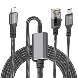 USB C to Ethernet Cable & 100W Charging 10FT, USBC PD & Gigabit LAN 2 in 1 USB C to Ethernet Cable & 100W Charging 10FT, USBC PD & Gigabit LAN 2 in 1