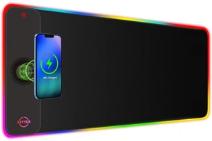 RGB LED Mouse Pad with 15W Wireless Charger Gaming Mouse Pad with 10 Light Modes, Extra Large Mousepad Non-Slip Rubber Base Computer Keyboard Mat for Men RGB LED Mouse Pad with 15W Wireless Charger Gaming Mouse Pad with 10 Light Modes, Extra Large Mousepad Non-Slip Rubber Base Computer Keyboard Mat for Men