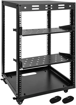 Eastrexon 15U Open Frame Server Rack, Wall-mountable IT Rack w/Swivel Casters, 2 Rack Shelves, Top & Bottom Panels, Network Rack for Stereo/Computer/Data/IT/AV Equipment, 19.7L x 18.8W x 32.3H Eastrexon 15U Open Frame Server Rack, Wall-mountable IT Rack w/Swivel Casters, 2 Rack Shelves, Top & Bottom Panels, Network Rack for Stereo/Computer/Data/IT/AV Equipment, 19.7L x 18.8W x 32.3H