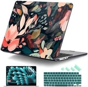 DONGKE for MacBook Air 13 Inch Case M5 2026 M4 2025 M3 M2 2024-2022 A3449 A3240 A3113 A2681, Plastic Hard Shell & Keyboard Cover & Screen Film for MacBook Air 13.6 Inch Case - Painted Florals DONGKE for MacBook Air 13 Inch Case M5 2026 M4 2025 M3 M2 2024-2022 A3449 A3240 A3113 A2681, Plastic Hard Shell & Keyboard Cover & Screen Film for MacBook Air 13.6 Inch Case - Painted Florals