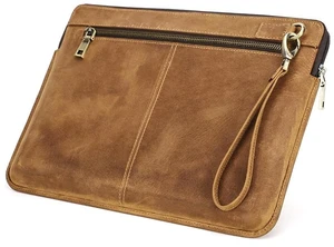 CONTACTS Cowhide Leather 14.2" Slim Laptop Case 14" x 10" Briefcase Compatible with MacBook Pro 14" Large Document Bag Notary Bag CONTACTS Cowhide Leather 14.2" Slim Laptop Case 14" x 10" Briefcase Compatible with MacBook Pro 14" Large Document Bag Notary Bag