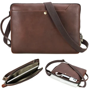 CataPurus Top Grain Leather 14.2" Slim Laptop Bag Case, Handmade, Adjustable Strap & 2 Pockets, Compatible with MacBook Pro 14 inch 2021 2022 M1 Pro/M1 Max A2442 & Other PC, Red Coffee 14.2 Inch CataPurus Top Grain Leather 14.2" Slim Laptop Bag Case, Handmade, Adjustable Strap & 2 Pockets, Compatible with MacBook Pro 14 inch 2021 2022 M1 Pro/M1 Max A2442 & Other PC, Red Coffee 14.2 Inch