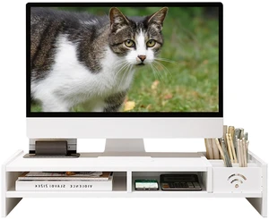 Catekro Monitor Stand Plastic Monitor Stand Desk Screen Riser Monitor Riser for Laptop PC Monitor (White) Catekro Monitor Stand Plastic Monitor Stand Desk Screen Riser Monitor Riser for Laptop PC Monitor (White)
