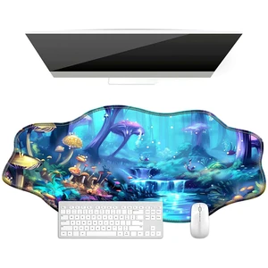 BFDHGQZC Large Desk Mat Mouse Pad 35.4x15.75,Forest with Glowing Mushrooms BFDHGQZC Large Desk Mat Mouse Pad 35.4x15.75,Forest with Glowing Mushrooms