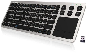 Arteck 2.4G Wireless Touch TV Keyboard with Easy Media Control and Built-in Touchpad Mouse Solid Stainless Ultra Compact Full Size Keyboard -Connected Computer, Smart TV, HTPC Arteck 2.4G Wireless Touch TV Keyboard with Easy Media Control and Built-in Touchpad Mouse Solid Stainless Ultra Compact Full Size Keyboard -Connected Computer, Smart TV, HTPC