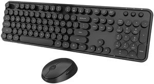 Wireless Keyboard and Mouse Combo, Cute 104-Key Typewriter Wireless Keyboard and Mouse Combo, Cute 104-Key Typewriter