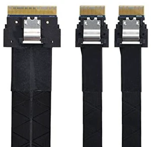 xiwai PCI-E Ultraport Slimline SAS Slim 4.0 SFF-8654 8i 74pin to Dual SFF-8654 4i 38Pin Cable 40cm PCI-Express xiwai PCI-E Ultraport Slimline SAS Slim 4.0 SFF-8654 8i 74pin to Dual SFF-8654 4i 38Pin Cable 40cm PCI-Express