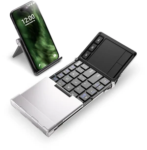 iClever BK08 Foldable Keyboard with Touchpad for Phone and Tablet, Silver iClever BK08 Foldable Keyboard with Touchpad for Phone and Tablet, Silver