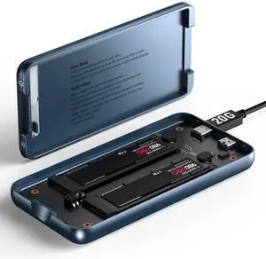 Dual Bay Raid SSD Enclosure: 2280 M2 Hard Drive Enclosure with Clone Mode & Raid 0/1 & JBOD Mode, 20Gbps Compatible to PCIe NVMe Harddrive Cloning HDD, Offline Duplicator Dual Bay Raid SSD Enclosure: 2280 M2 Hard Drive Enclosure with Clone Mode & Raid 0/1 & JBOD Mode, 20Gbps Compatible to PCIe NVMe Harddrive Cloning HDD, Offline Duplicator