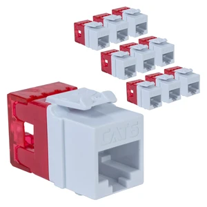 ICC CAT6 RJ45 Keystone Jack, Slim Body 180 Punch Down, White, 10-Pack ICC CAT6 RJ45 Keystone Jack, Slim Body 180 Punch Down, White, 10-Pack