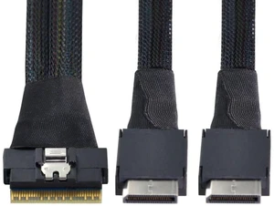 chenyang 1.64FT SlimSAS to Oculink Cable,SFF-8654 8i 1 to 2 SFF-8611 4i Cable for Servers, Switches, Routers, Hard Drive chenyang 1.64FT SlimSAS to Oculink Cable,SFF-8654 8i 1 to 2 SFF-8611 4i Cable for Servers, Switches, Routers, Hard Drive