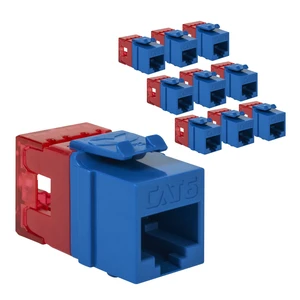 ICC CAT6 RJ45 Keystone Jack, Slim Body 180 Punch Down, Blue, 10-Pack ICC CAT6 RJ45 Keystone Jack, Slim Body 180 Punch Down, Blue, 10-Pack