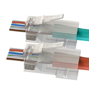 LINKUP Cat6 RJ45 Pass-Through Plugs ^^ 105-Pack, Gold LINKUP Cat6 RJ45 Pass-Through Plugs ^^ 105-Pack, Gold
