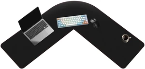 ZORESYN PU Leather L Shaped Desk Mat (39.4" + 39.4") x 13", Black ZORESYN PU Leather L Shaped Desk Mat (39.4" + 39.4") x 13", Black