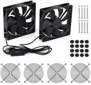 Waveshare USB 5V 120mm Quiet Cooling Fan, 3-Speed Adjustable, PWM Control, High Airflow, Anti-Vibration Design, Compatible with Multiple Devices, Dual Fans and USB-A Cable Waveshare USB 5V 120mm Quiet Cooling Fan, 3-Speed Adjustable, PWM Control, High Airflow, Anti-Vibration Design, Compatible with Multiple Devices, Dual Fans and USB-A Cable