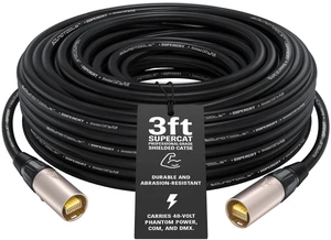 SuperCAT Professional Grade Shielded CAT5e etherCON Cable (3 ft, Black) SuperCAT Professional Grade Shielded CAT5e etherCON Cable (3 ft, Black)