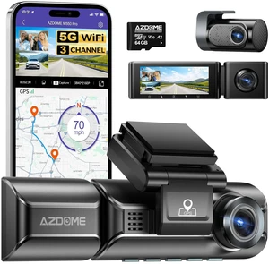 AZDOME M550 Pro 3CH Dash Cam 4K - 5G WiFi, 3.19" Screen IR Night Vision - 24H Parking Mode - 3-Channel Dash Cam - Wide-Angle Coverage - Collision Detection - Built-in GPS - Adjustable Camera Lens AZDOME M550 Pro 3CH Dash Cam 4K - 5G WiFi, 3.19" Screen IR Night Vision - 24H Parking Mode - 3-Channel Dash Cam - Wide-Angle Coverage - Collision Detection - Built-in GPS - Adjustable Camera Lens