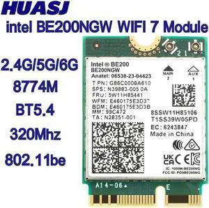 Aomoproing New Wi-Fi 7 BT 5.4 Intel BE200 WIFI Card BE200NGW 2.4/5/ 6 GHz 5.8 Gbps For Windows 11 PC Laptop Aomoproing New Wi-Fi 7 BT 5.4 Intel BE200 WIFI Card BE200NGW 2.4/5/ 6 GHz 5.8 Gbps For Windows 11 PC Laptop