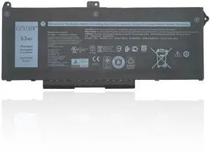 EPYOBW RJ40G Laptop Battery 63Wh 3941mAh 15.2V 01K2CF 075X16 WY9DX EPYOBW RJ40G Laptop Battery 63Wh 3941mAh 15.2V 01K2CF 075X16 WY9DX