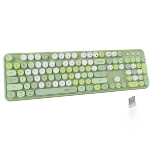 UBOTIE Colorful Wireless Bluetooth Keyboard, Dual Mode (Green Colorful) UBOTIE Colorful Wireless Bluetooth Keyboard, Dual Mode (Green Colorful)