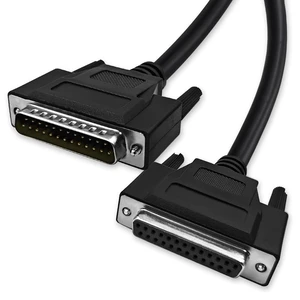 XANHAM DB25 25 Pin 16 Feet(5 Meter) Two Row Straight Through Serial Cable, Double Shielded(Metal Braiding&AL-foil), Female to Male, Black, SC920S10FM XANHAM DB25 25 Pin 16 Feet(5 Meter) Two Row Straight Through Serial Cable, Double Shielded(Metal Braiding&AL-foil), Female to Male, Black, SC920S10FM