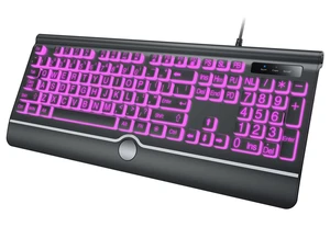 Backlit Large Print Keyboard, Wired Light Up Keyboards with 7-Color Backlit, Wrist Rest, Oversize Letters Keys Easy to See and Type, Corded Full-Size Keyboard for Windows Desktop, Laptop, PC, Gaming Backlit Large Print Keyboard, Wired Light Up Keyboards with 7-Color Backlit, Wrist Rest, Oversize Letters Keys Easy to See and Type, Corded Full-Size Keyboard for Windows Desktop, Laptop, PC, Gaming