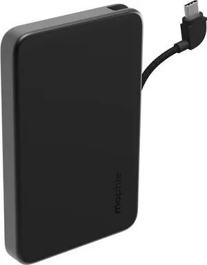 Mophie Powerstation Plus Mini 5,000mAh Power Bank - Has Integrated USB-C Cable, Fast Charging for Smartphones, Tablets, and iPhone 15 & 16