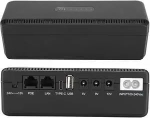 UPS Battery Backup, 10400mAh Uninterrupted Power Supply for Security Camera, 5V 9V 12V 15V 24V USB Protector with Battery Backup Supply for Router Modem (US Plug)