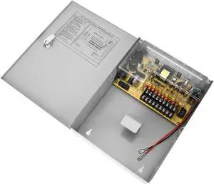 Access Controller Power Supply Box, UPS Power Supply Box PWM 12V 10A with Delayed Power Off Function, Suitable for Access Control, Electrical Boxes