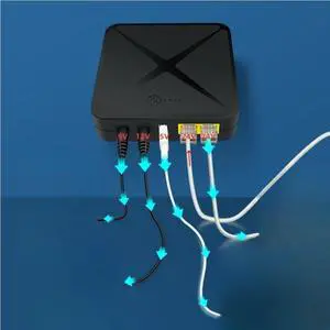 Newest 24V POE02 Mini Portable UPS Gigabit Output Gateway landline uninterruptible Power Supply DC12V9V Wide Voltage Output Router Camera & Other Equipment Power Outage Battery Power Supply (Black)