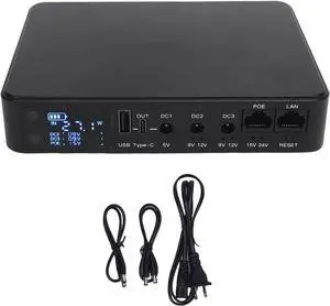 UPS Power Supply Battery Backup Uninterruptible Power Supply with HD Digital Display 18000mAh Multiple Output Options for Security Cameras (US Plug)