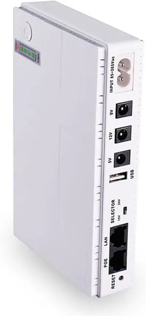 10400mAh Mini Portable UPS 5V-12V Uninterruptible Power Supply for WiFi Router Large Capacity Backup Power Adapters UPS(White)