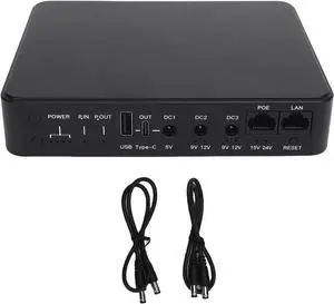 Mini UPS Battery Backup Uninterruptible Power Supply 6 Ports 10400mAh Portable Emergency Power for Router Camera Security System POE15V 24V USB DC 5V 9V 12V