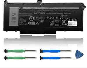 RJ40G 63Wh Laptop Battery Replacement for Dell Latitude 15 5520 Latitude 14 5420 Precision 15 3560 Series Notebook WY9DX 01K2CF 075X16 0WK3F1 0M3KCN 15.2V 3941mA 4-Cell