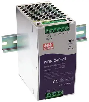 WDR-240-24 Power Supply Din Rail Switching 240W 24 VDC, 10 Amp