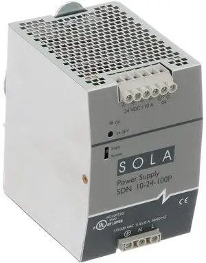 Sola/Hevi-Duty SDN10-24-100P DC Power Supply, 24 VDC, 10 Amp, 47-63 Hz