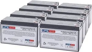 UPSBatteryCenter® Compatible Replacement for IBM 53953KX 3000VA 2700W LCD Rack Mount 3U  (8) 12V 9Ah Battery Set, F2 Terminals