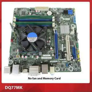 Working Desktop Motherboard For DQ77MK DQ77MK-A10-NC01 1155 DDR3 No fan and Memory Card System Board