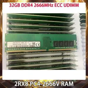 1 Pcs RAM 32GB DDR4 2666MHz ECC UDIMM 2RX8 PC4-2666V For SK Hynix Memory 2666