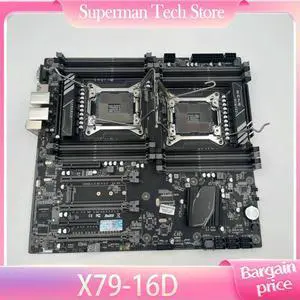 X79 16D For Dual CPU Socket Motherboard LGA2011 DDR3 Video Output 2 Gigabit Ethernet Ports X79-16D