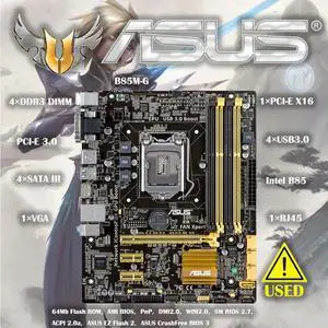 B85M-G  Motherboard B85 Socket A 1150 i3 i5 i7 E3 DDR3 HDMI DVI Micro-ATX