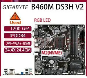 B460M DS3H V2 Motherboard A 1200 H470 Micro-ATX Mainboard with M.2, SATA 6Gb/s, USB 3.2 Gen 1, Smart Fan 5
