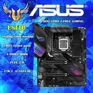 A 1200 Z490 Motherboard ROG STRIX Z490-E GAMING DDR4 128GB M.2 PCI-E 3.0 USB3.2 ATX For 10th Gen cpu