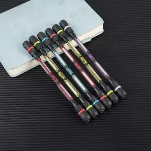 6Pcs Hand Spinning Pen Creative Novelty Random Rotating Gaming Gel Pens Student Gift Toy Release Pressure Office School Supply