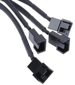 4 Way 3Pin/4Pin Splitter Cable Fan Adapter for Computer Case Fan / CPU Fan / Mining Cooling Fans, 27cm, 4pin Molex