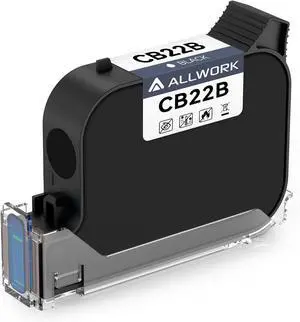 Ennovor CB22B Fast Dry Ink Cartridge W127 W127-S Handheld Printers for Crisp Printing on Glass Cardboard Aluminum Plastic and More (Black-Quick Drying)