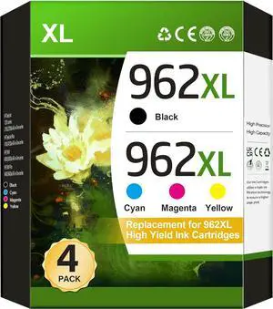 Ennovor 962XL 962 Ink for HP 962XL Ink Cartridges Combo Pack Compatible for HP Ink 962xl Black and 962 Color Combo Pack Work for HP Office Jet Pro 9010 Ink Cartridges 9020 9015 9018 Printers (4 Pack)