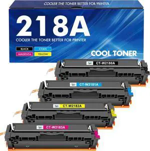 218A Toner Cartridges 4 Pack 218X 3201dw No Chip Compatible Replacement for HP 218A 218X Color MFP 3301fdw 3301cdw 3201dw 3301sdw Printer High Yield Ink Set W2180A (Black Cyan Yellow Magenta)