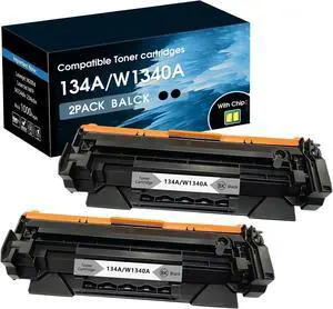 W1340A (with chip) Compatible 134A Toner Cartridge Replacement for HP 134A Black Toner Cartridge for HP 134X for Laserjet M209dw M234dw M234sdw (2 Black)